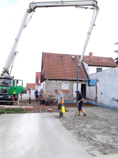 gießen der Bodenplatte Bodenplatte